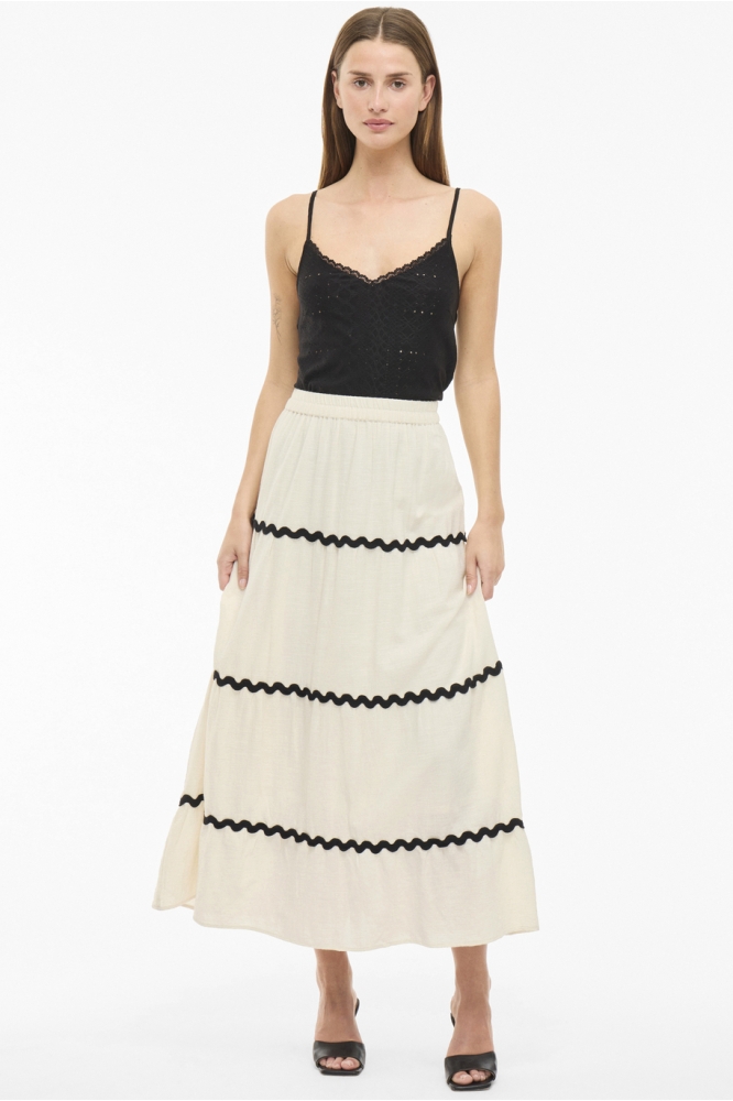 VIMANDA WAVY HW MAXI SKIRT 14106794 BIRCH/BLACK BEAUTY